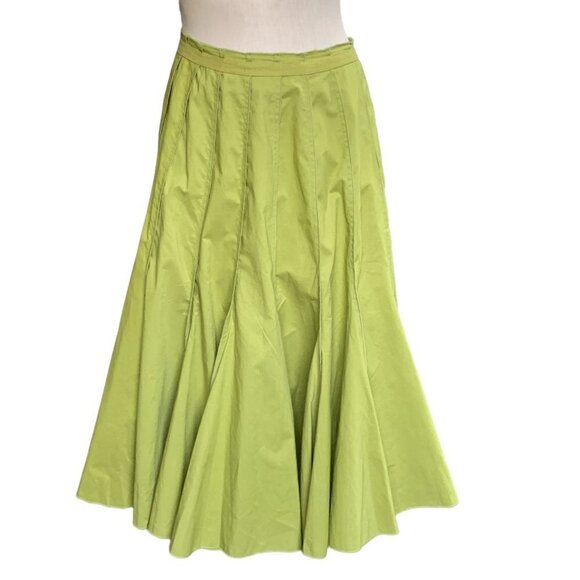 Mix Nouveau Cotton Swing Skirt Pleated XL-Petite Green 48R - Picture 1 of 6